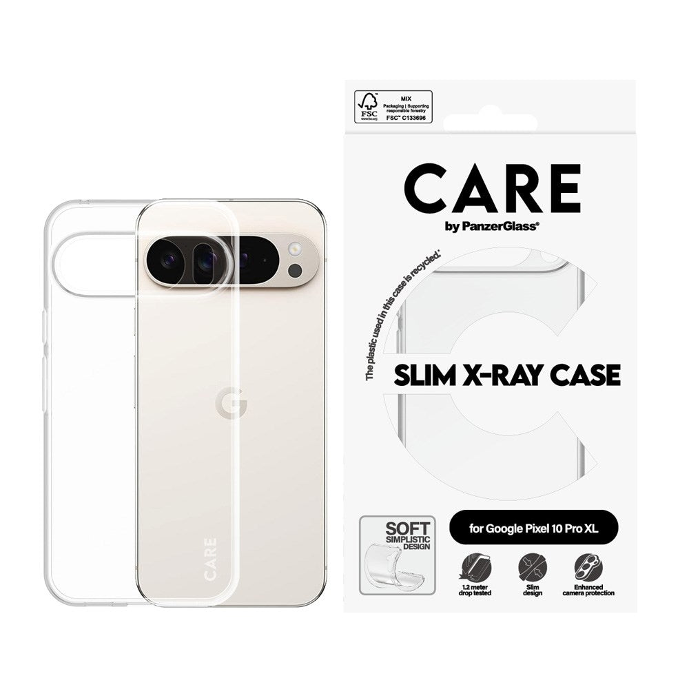 Google Pixel 10 Pro XL - CARE by PanzerGlass Fashionable Transparent X-Ray Soft Basic Cover - Gennemsigtig