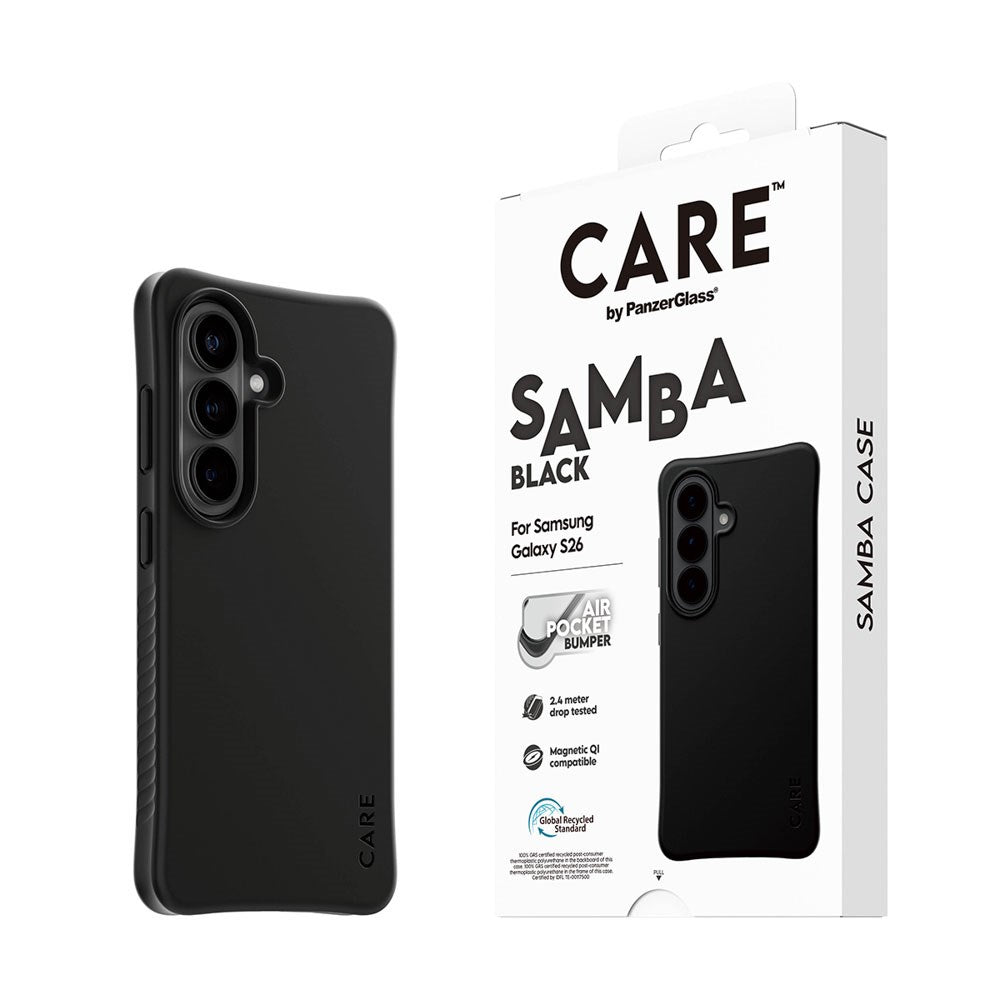 Samsung Galaxy S26 CARE by PanzerGlass Fashionable Samba Mobil Cover - Qi Kompatibel - Sort