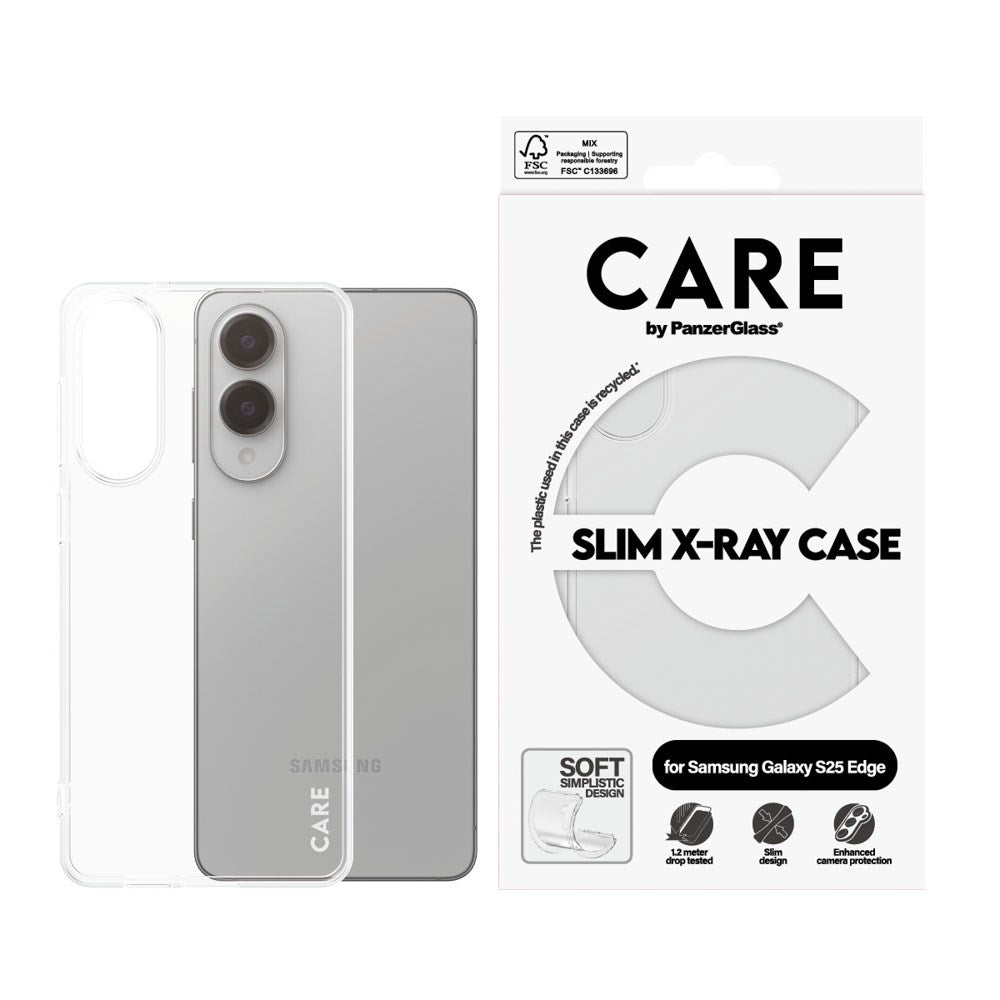 CARE by PanzerGlass Samsung Galaxy S25 Edge FASHION X-Ray Soft Basic Bagside Cover - Transparent