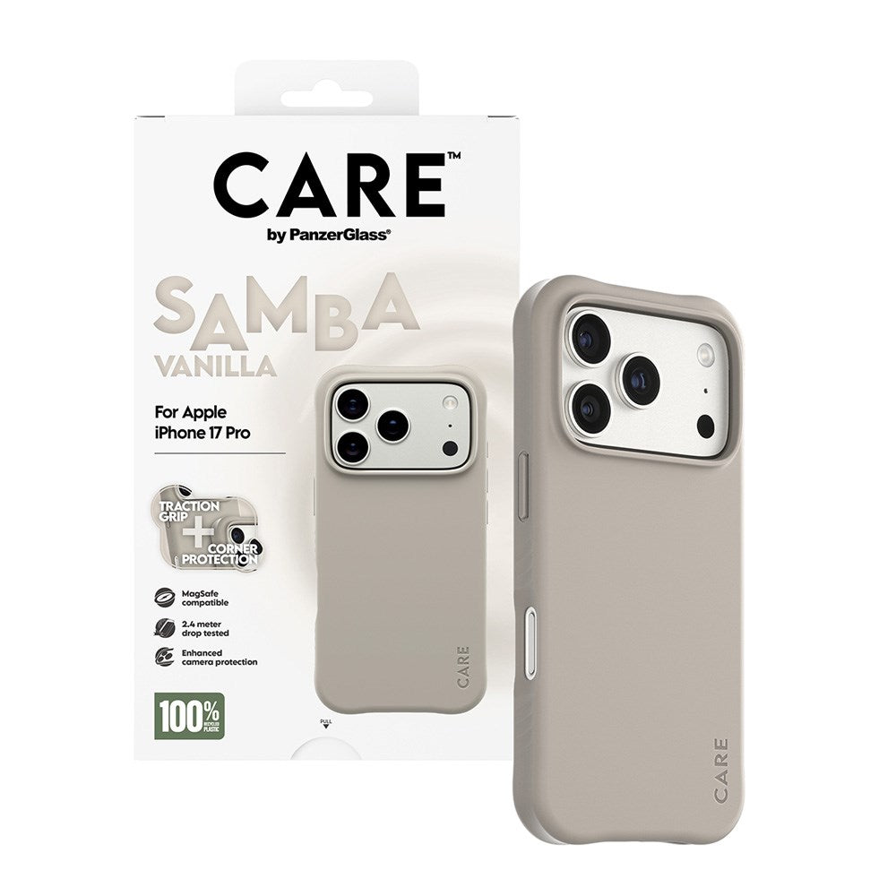 iPhone 17 Pro CARE by PanzerGlass Fashionable Samba Mobil Cover - MagSafe Kompatibel - Vanilla