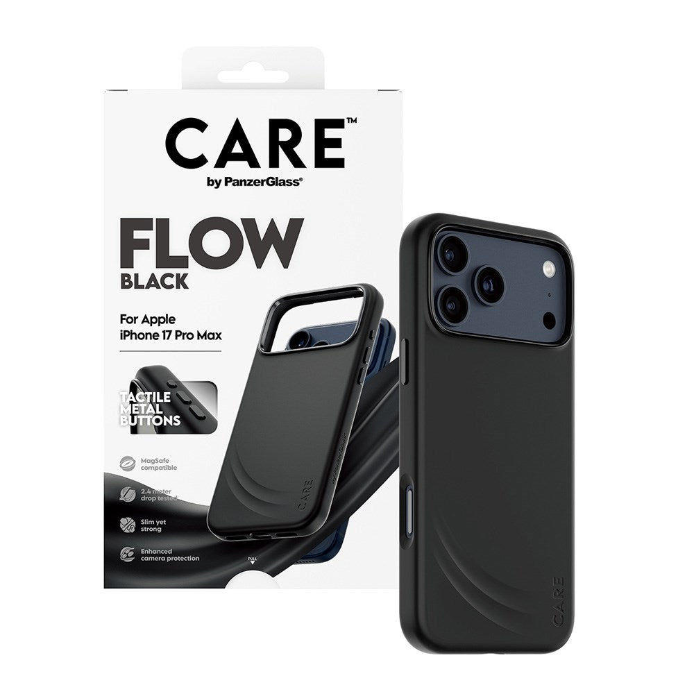 CARE by PanzerGlass iPhone 17 Pro Max Feature Flow Mobil Cover - MagSafe Kompatibel - Sort