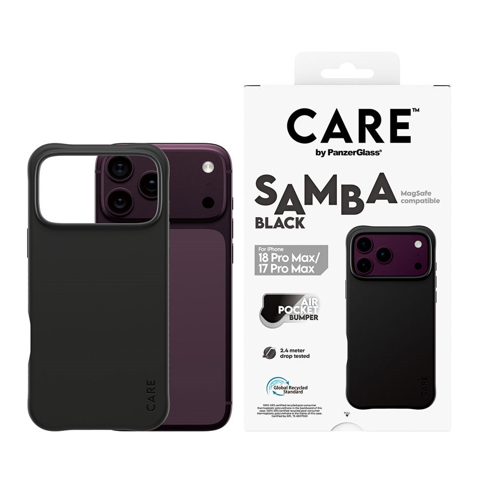 iPhone 18 Pro Max / 17 Pro Max CARE by PanzerGlass Fashionable Samba Mobil Cover - MagSafe Kompatibel - Black