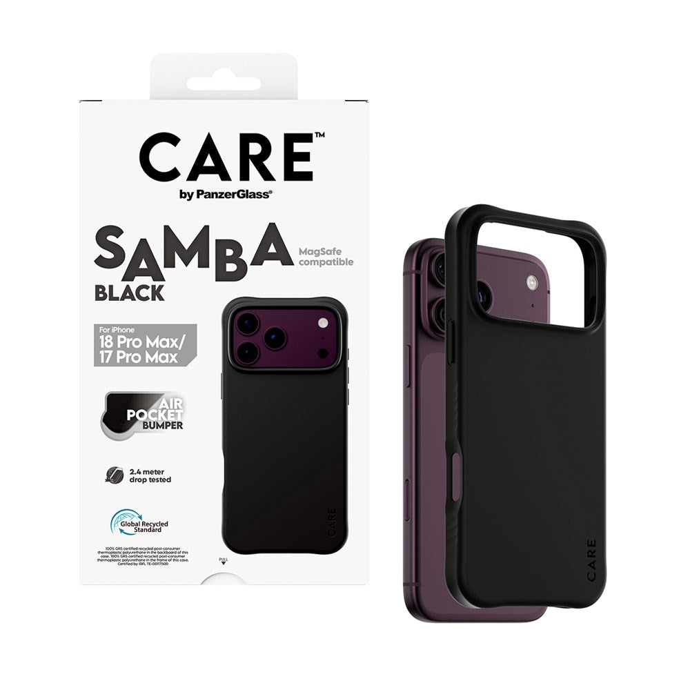 iPhone 18 Pro Max / 17 Pro Max CARE by PanzerGlass Fashionable Samba Mobil Cover - MagSafe Kompatibel - Black