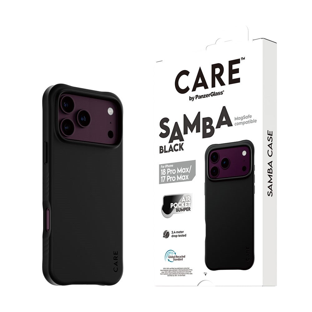 iPhone 18 Pro Max / 17 Pro Max CARE by PanzerGlass Fashionable Samba Mobil Cover - MagSafe Kompatibel - Black