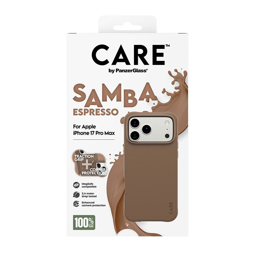 iPhone 17 Pro Max CARE by PanzerGlass Fashionable Samba Mobil Cover - MagSafe Kompatibel - Espresso