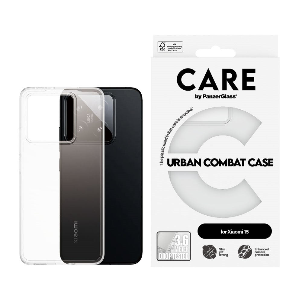 CARE by PanzerGlass Xiaomi 15 FLAGSHIP Urban Combat Cover - Gjennomsiktig