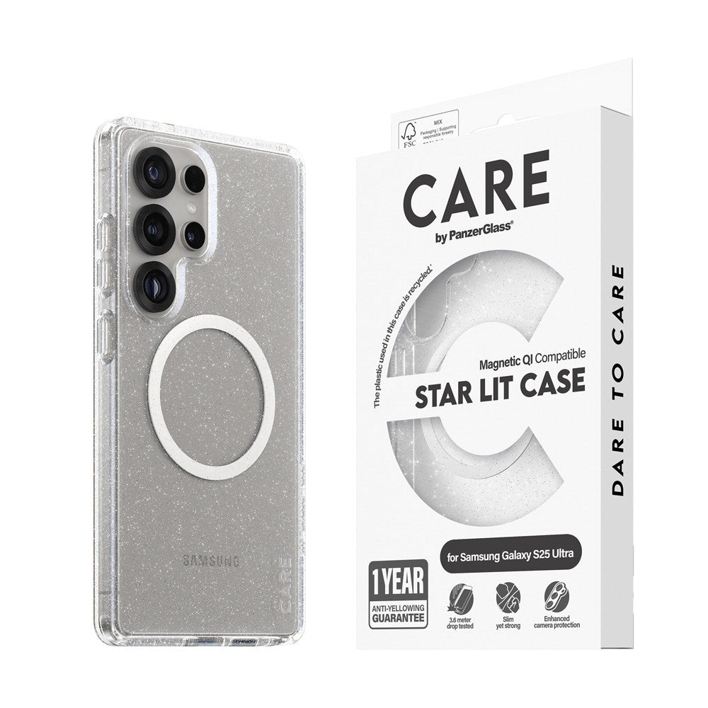 CARE by PanzerGlass Samsung Galaxy S25 Ultra FLAGSHIP Urban Combat-deksel - Qi-kompatibel - Star Lit / White