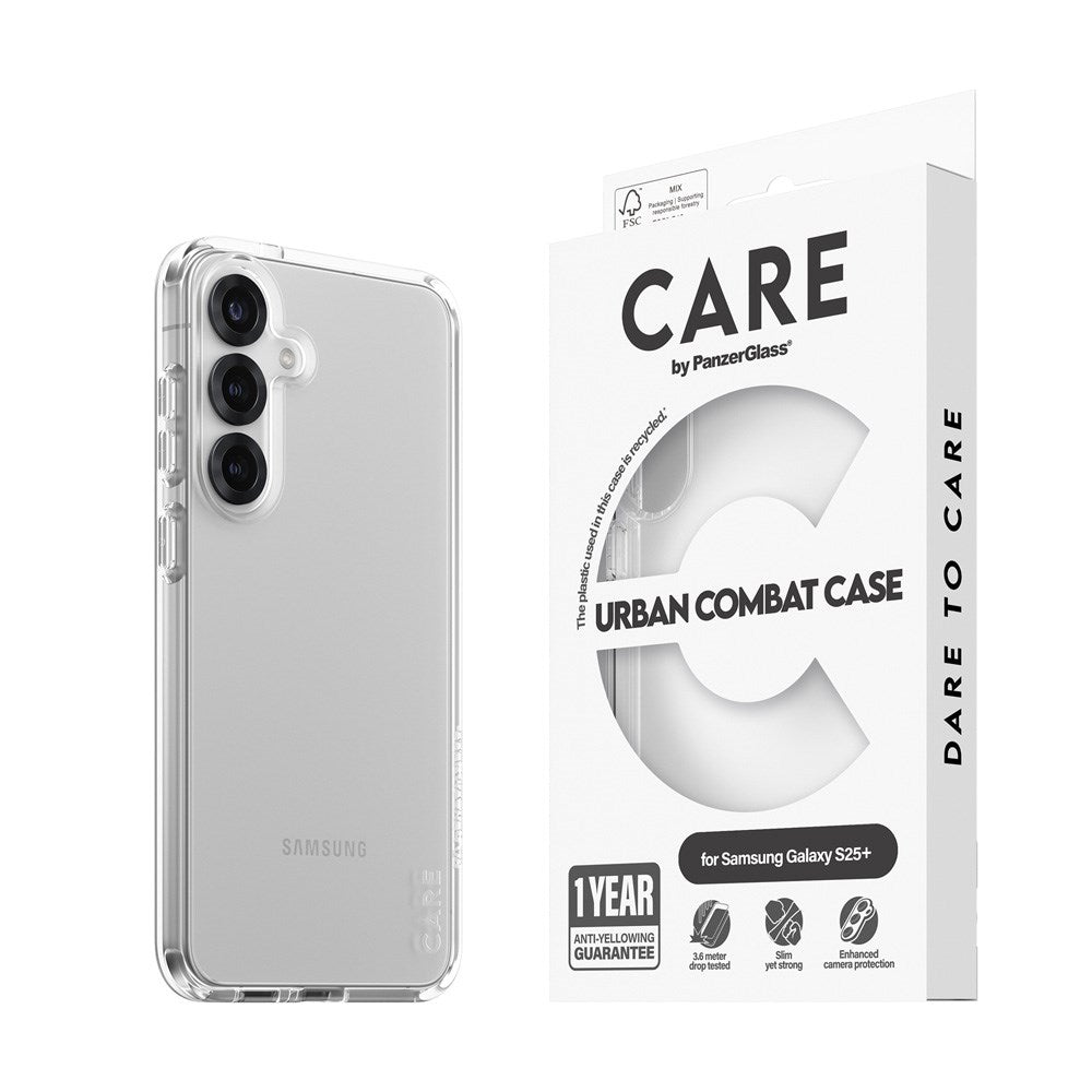 CARE by PanzerGlass Samsung Galaxy S25+ (Plus) FLAGSHIP Urban Combat Cover - Gennemsigtig