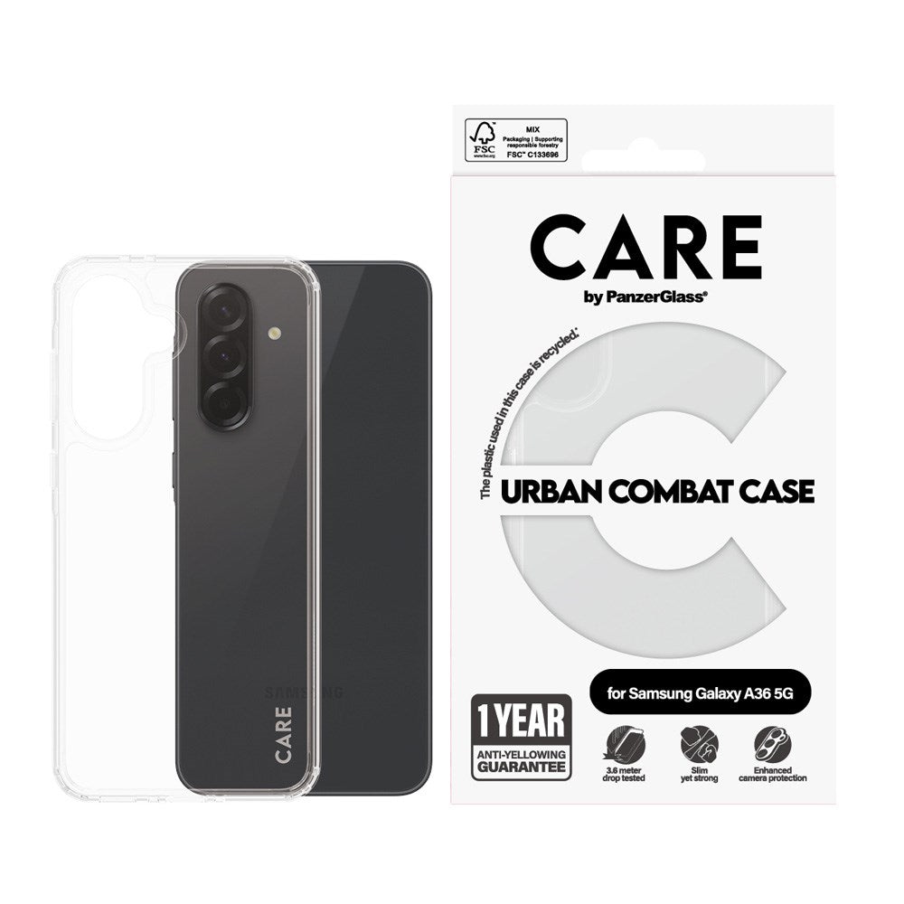 CARE by PanzerGlass Samsung Galaxy A36 (5G) FLAGSHIP Urban Combat Cover - Gennemsigtig