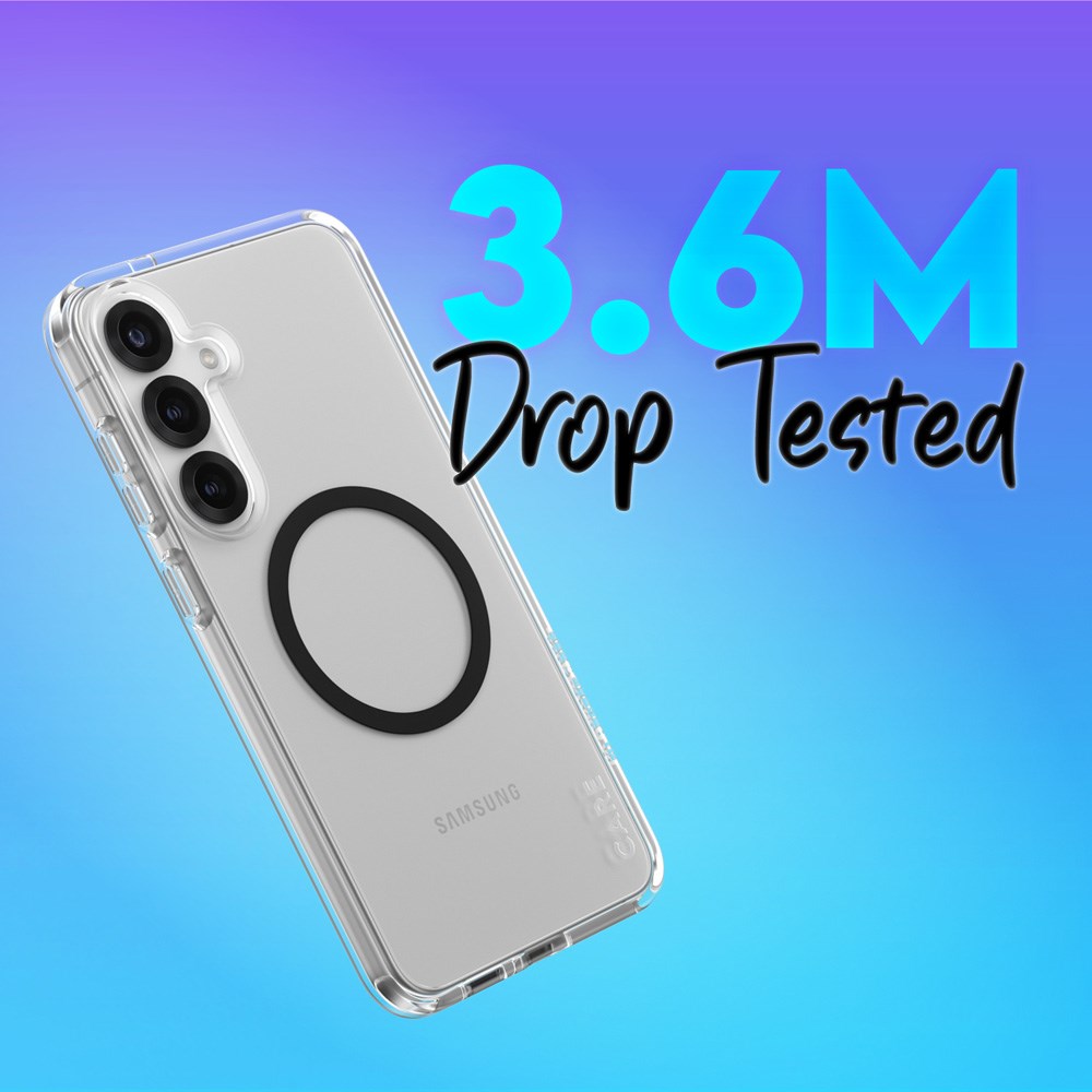 CARE by PanzerGlass Samsung Galaxy S25+ (Plus) FLAGSHIP Urban Combat-deksel - Qi-kompatibel - Gjennomsiktig / Svart