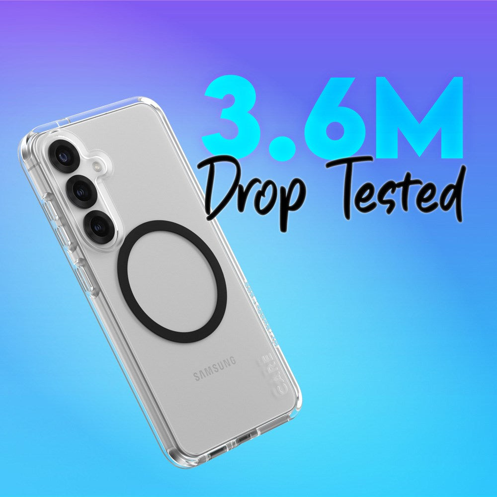 CARE by PanzerGlass Samsung Galaxy S25 FLAGSHIP Urban Combat Cover - Qi Kompatibel - Gennemsigtig / Black