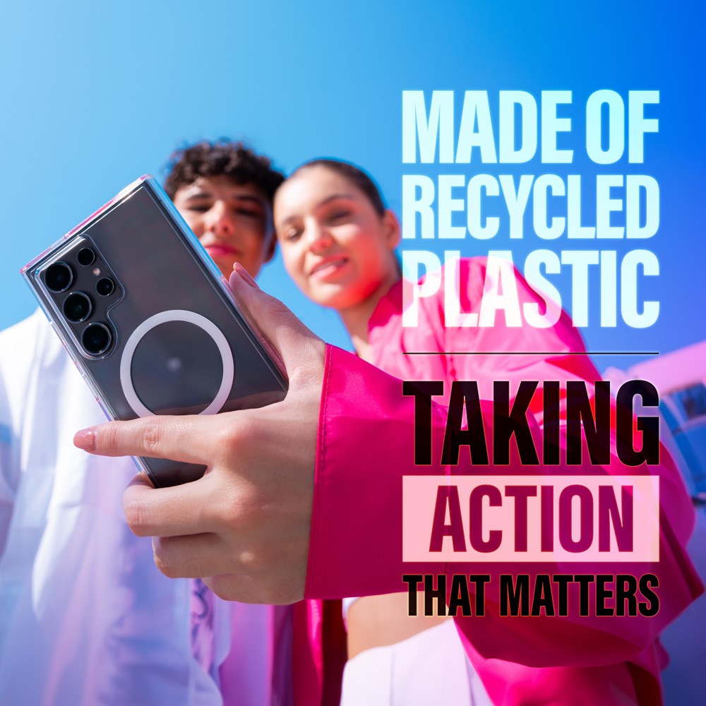 CARE by PanzerGlass Samsung Galaxy S25 Ultra FLAGSHIP Urban Combat-deksel - Qi-kompatibel - Gjennomsiktig / Svart