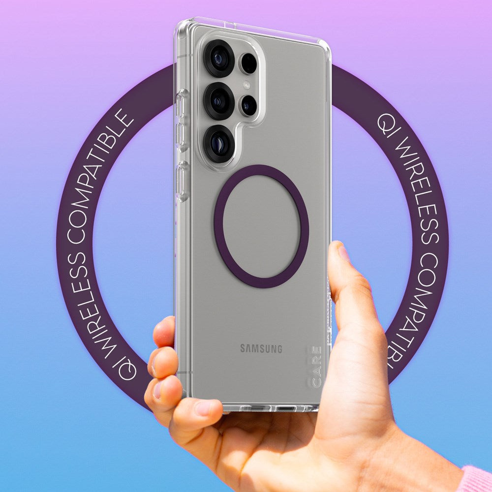 CARE by PanzerGlass Samsung Galaxy S25 Ultra FLAGSHIP Urban Combat-deksel - Qi-kompatibel - Gjennomsiktig / Plommelilla