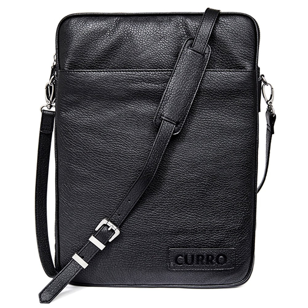 CURRO Messenger Veske i ekte skinn 14-15'' - Svart