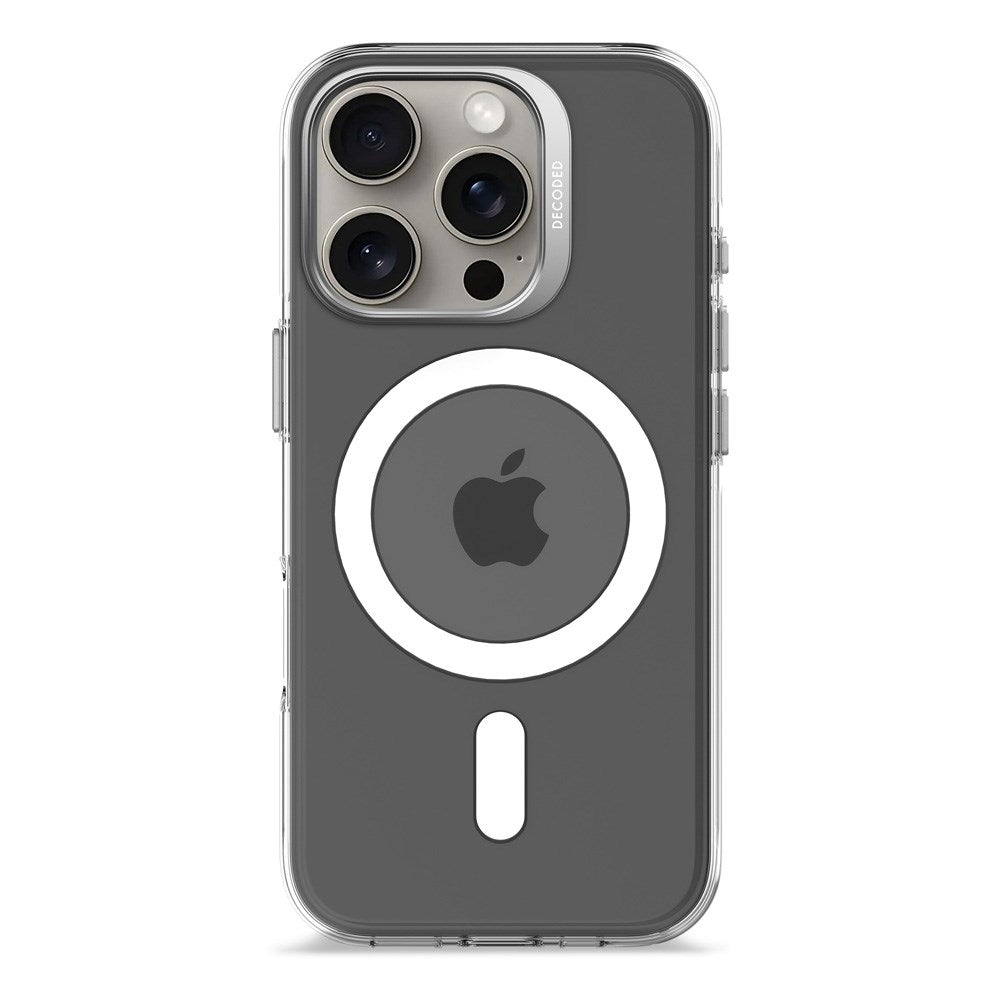 Dekodet iPhone 16 Pro klart bakdeksel - 100 % resirkulert plast - MagSafe-kompatibel - Gjennomsiktig / Mattsvart