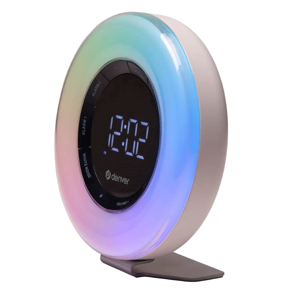 Denver CRL-342 FM Vækkeur m. Wake-Up Light & White Noise - Hvid