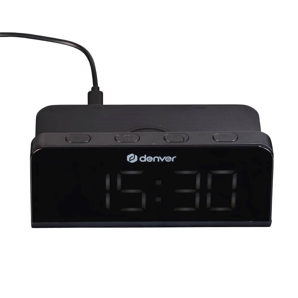 Denver ECQ-103MK2 Digitalt Vækkeur m. Trådløs Oplader - Sort