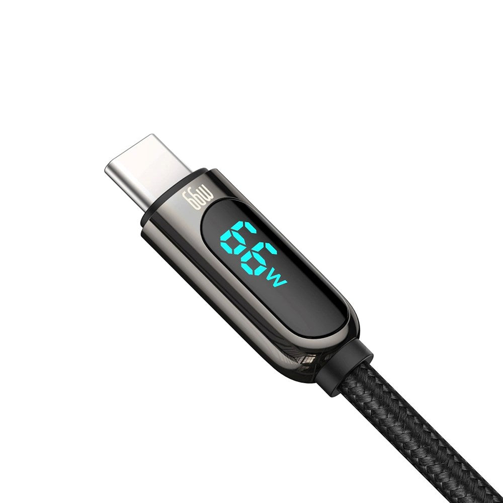 Baseus Display Hurtiglading 66W USB-A til USB-C-kabel 66W - 1m - Svart