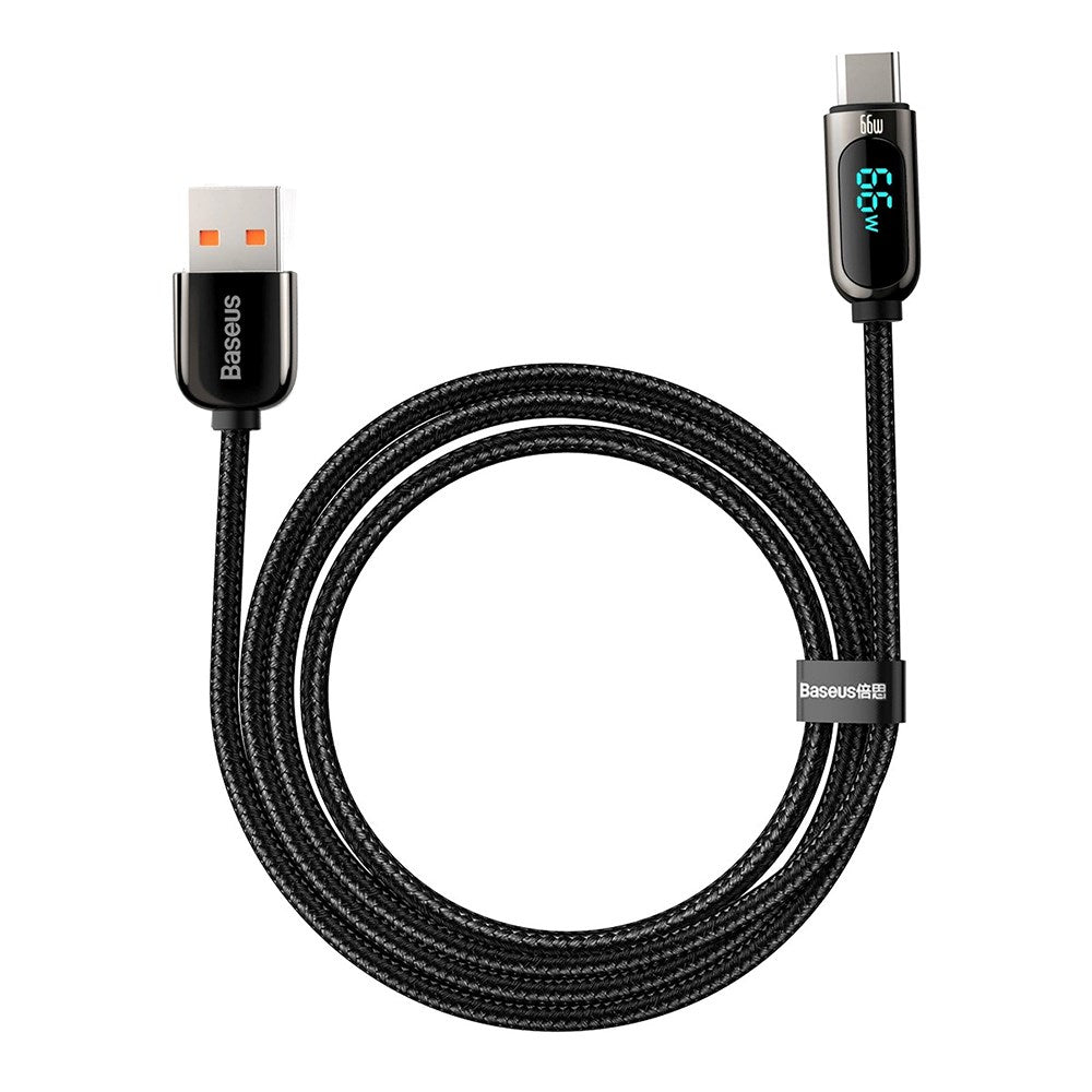 Baseus Display Hurtiglading 66W USB-A til USB-C-kabel 66W - 1m - Svart