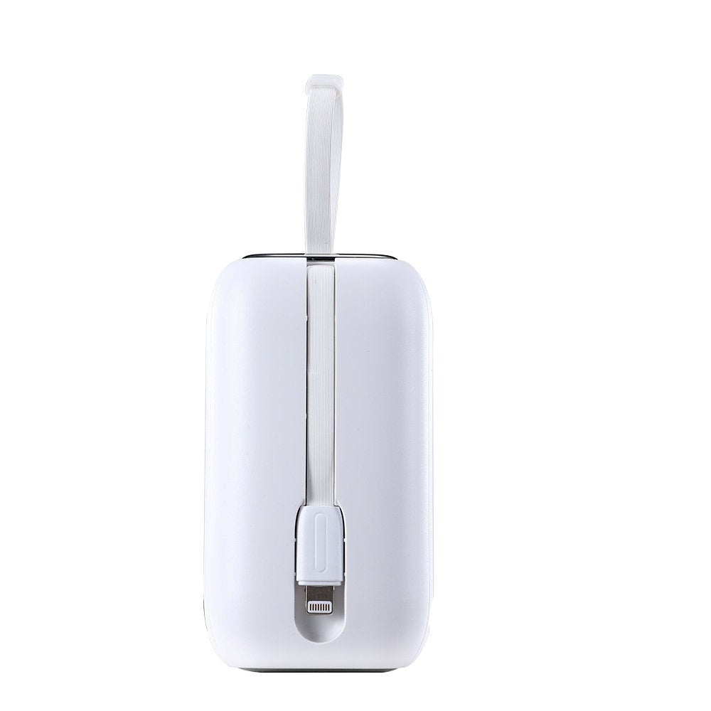 Joyroom JR-L012 Powerbank 22,5W USB-C PD w. Innebygd USB-C & Lightning-kabel - 10 000 mAh - Hvit