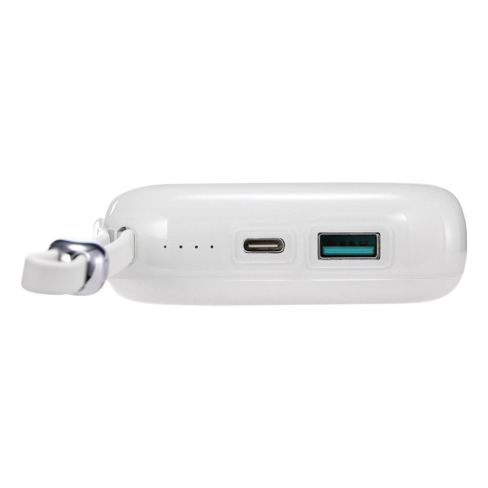 Joyroom Jelly Series JR-L003P Powerbank 22,5W - USB-C PD / USB-A w. Innebygd Lightning - 10 000 mAh - Hvit