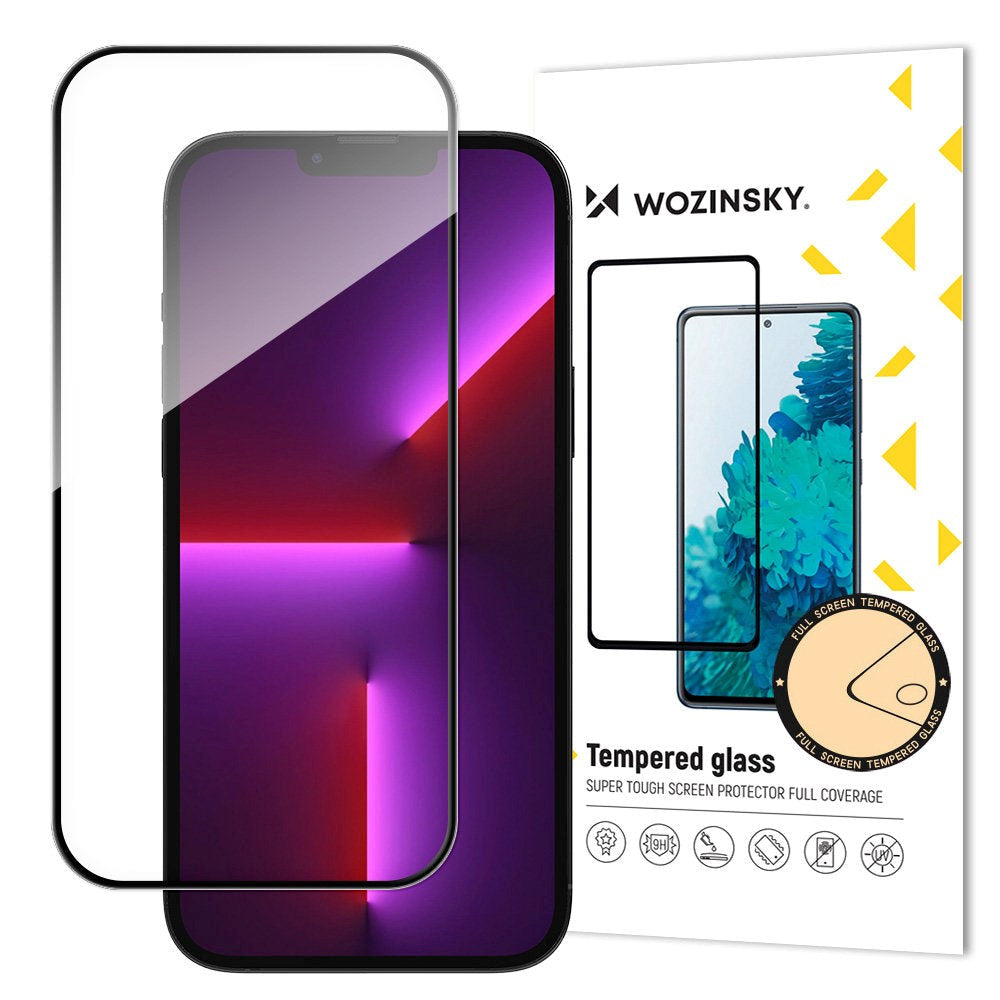 Wozinsky iPhone 14 Pro skjermbeskytter - Dekselvennlig - Gjennomsiktig / svart kant