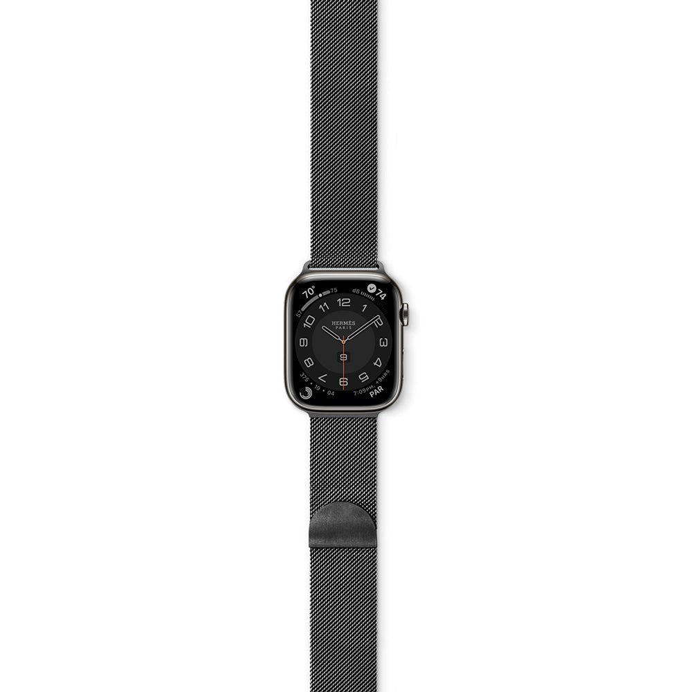 Apple Watch (42/44/SE/45/46/49 mm) Epico Milanese-rem i rustfritt stål – Space Grey
