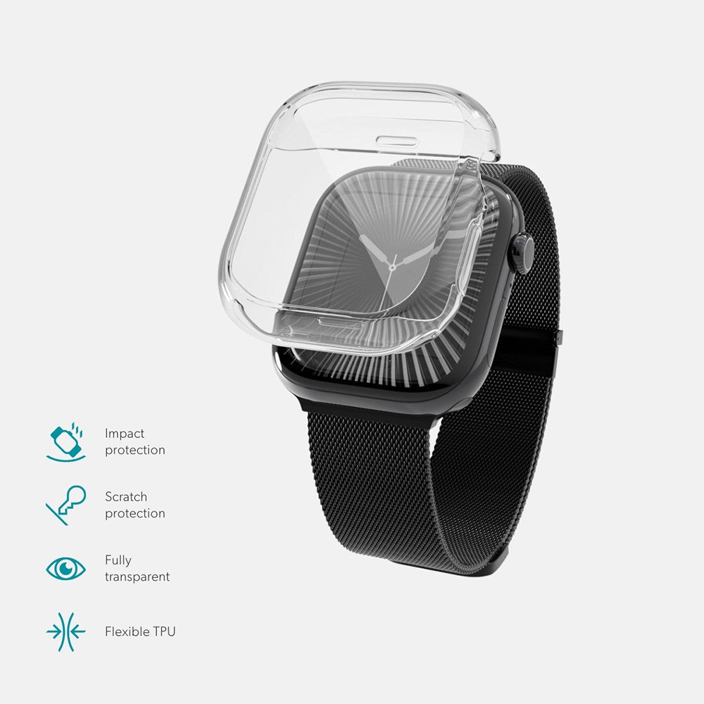 Epico Apple Watch 4/5/6/SE (44 mm) Hero-veske fleksibelt plastdeksel - gjennomsiktig