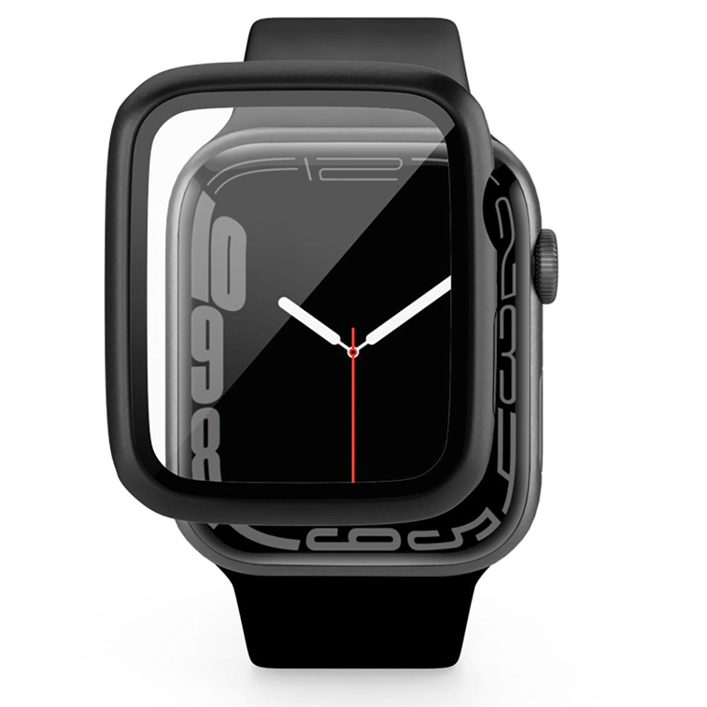 Epico Apple Watch 4/5/6/SE (44 mm) plastdeksel m. Innebygd skjermbeskytter - Svart