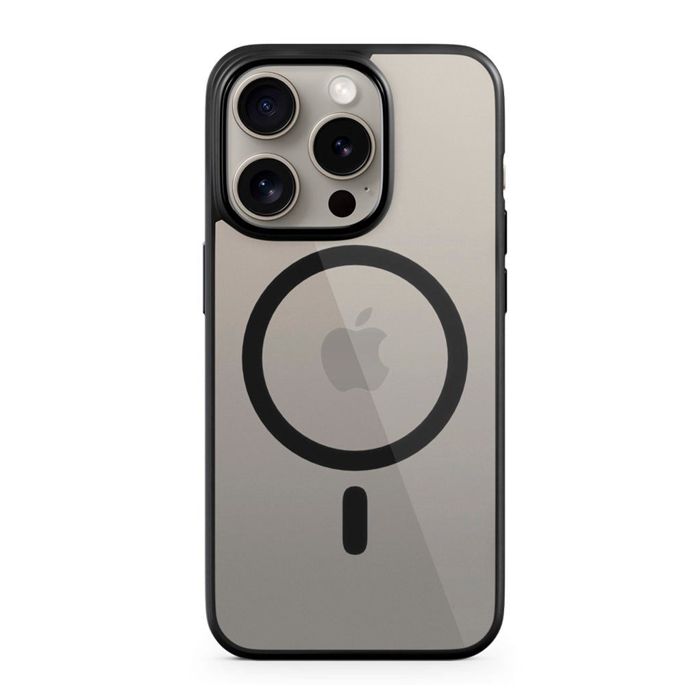 Epico iPhone 15 Pro Mag+ Hero Bakdeksel - MagSafe-kompatibelt - Gjennomsiktig / Svart