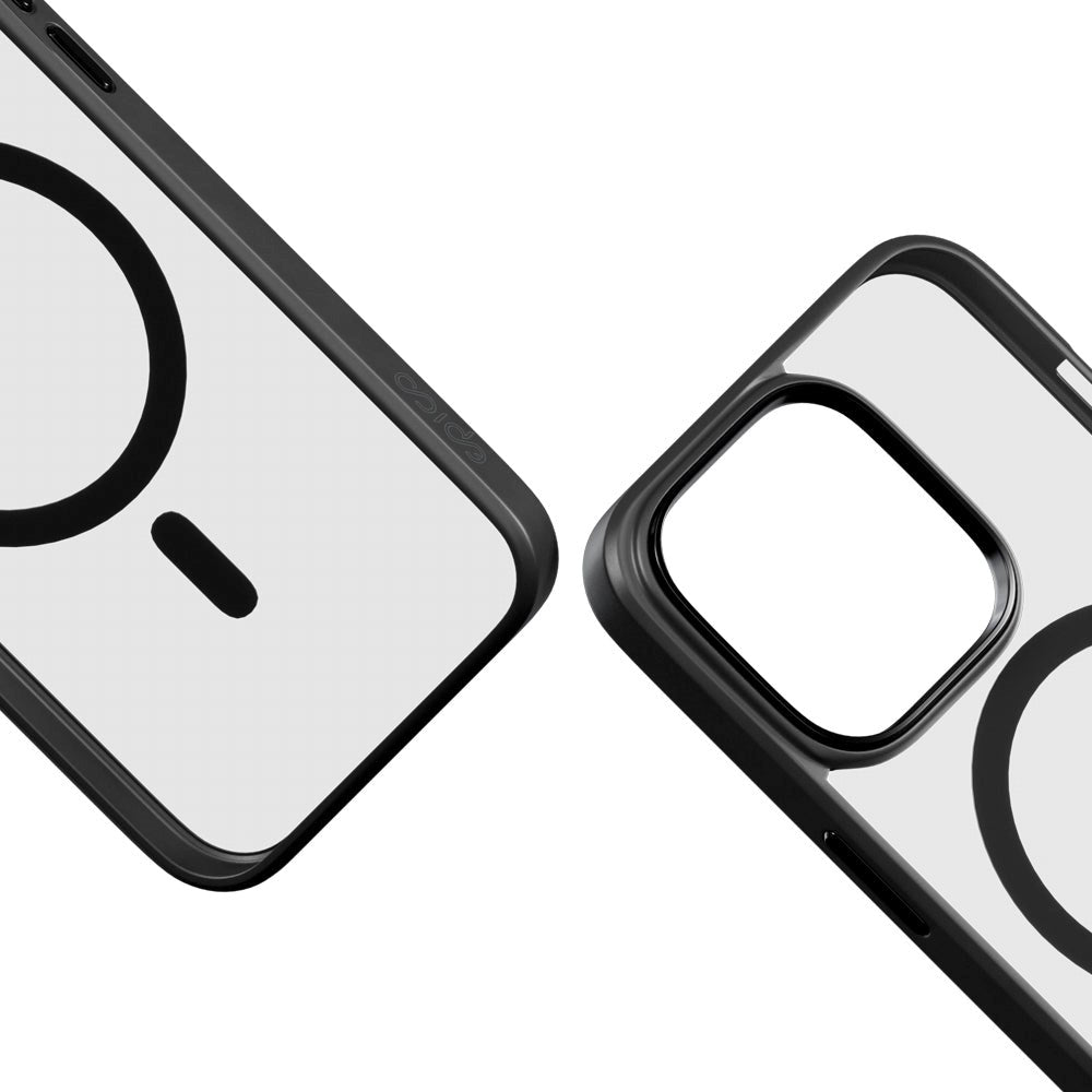 Epico iPhone 15 Pro Mag+ Hero Bakdeksel - MagSafe-kompatibelt - Gjennomsiktig / Svart