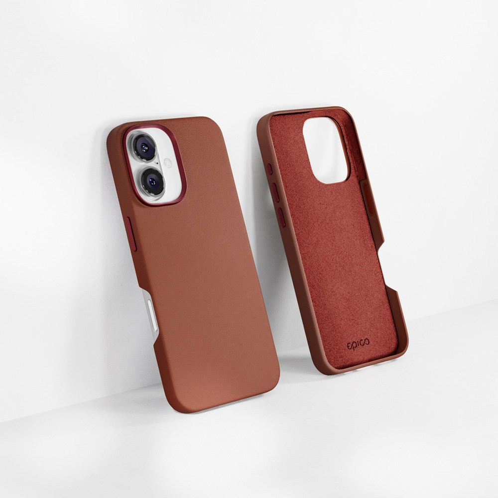 Epico iPhone 16 Mag+ Leather Cover - MagSafe Kompatibel - Brun