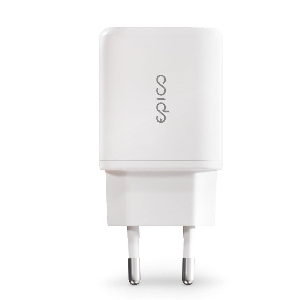 Epico Vegglader PD 45W med 2 x USB-C - Hvit