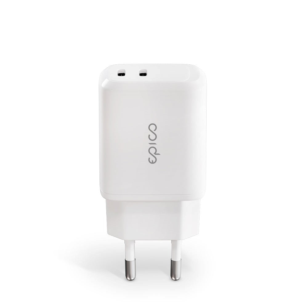 Epico Vegglader PD 45W med 2 x USB-C - Hvit