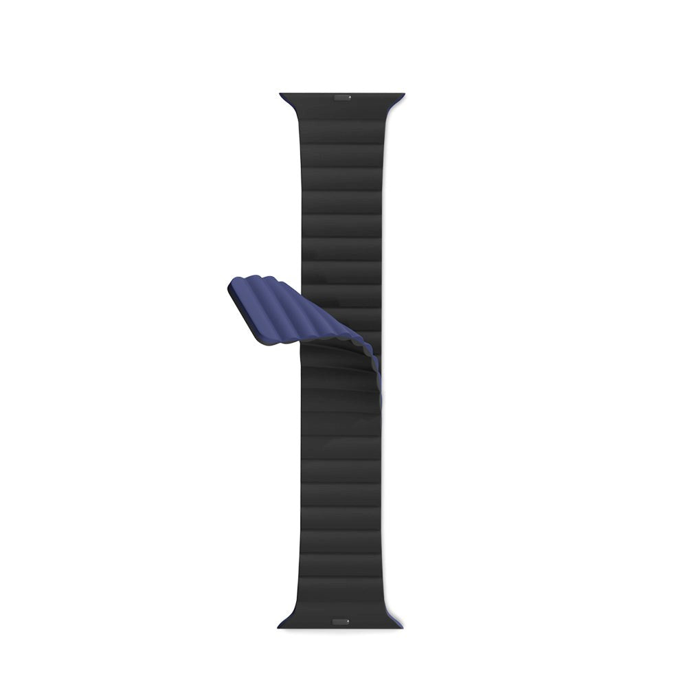 Apple Watch (38/40/SE/41/42 mm) Epico magnetisk silikonklokkerem - svart / blå