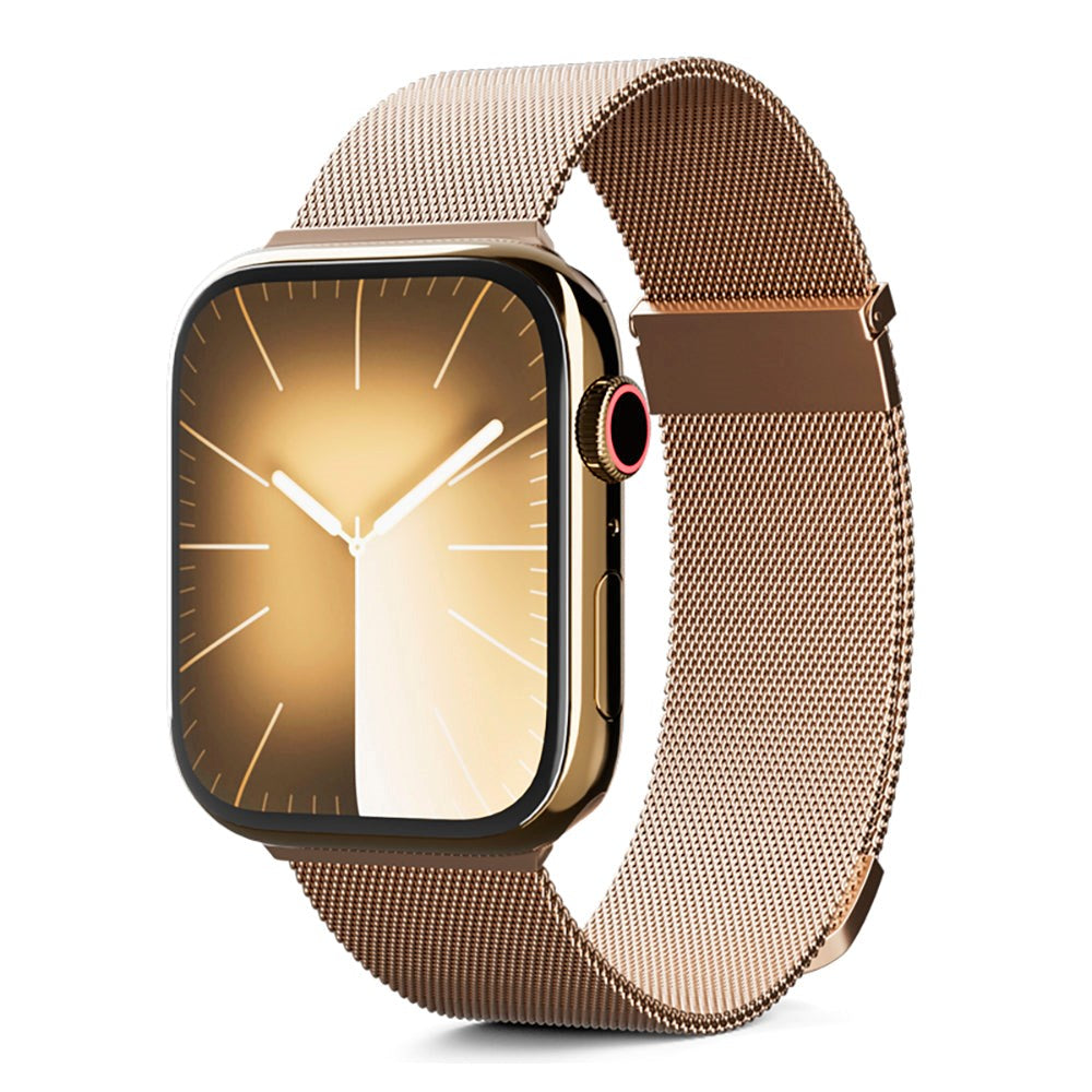 Apple Watch (42/44/SE/45/46/49 mm) Epico Milanese+ (pluss) rustfritt stålbånd - gull