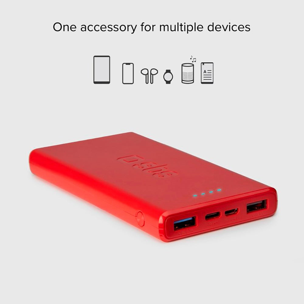 SBS Powerbank etc. 2x USB-A & 1x USB-C 10W - 10 000 mAh - Rød