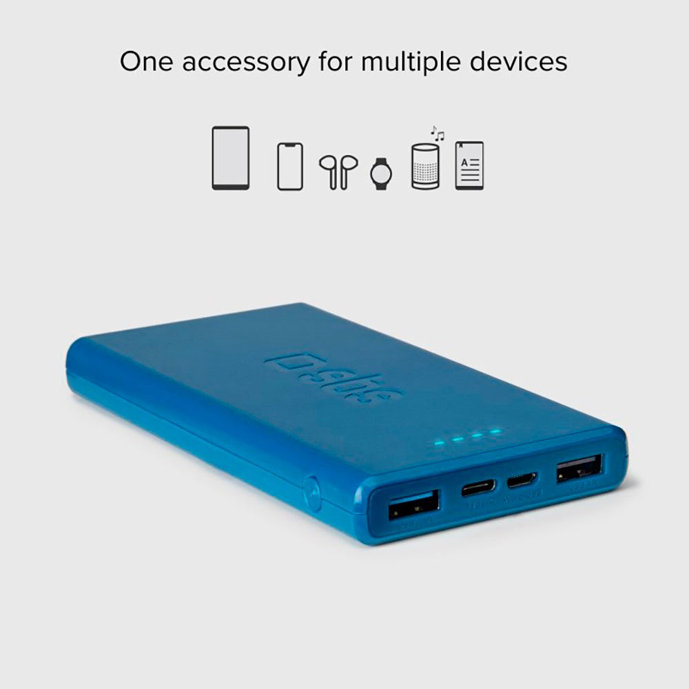 SBS Powerbank etc. 2x USB-A & 1x USB-C 10W - 10 000 mAh - Blå
