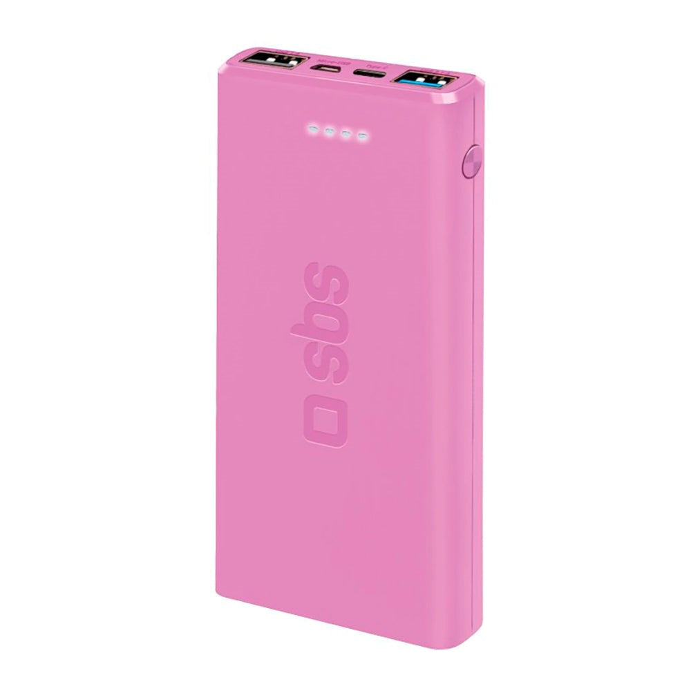 SBS Powerbank etc. 2x USB-A & 1x USB-C 10W - 10 000 mAh - Rosa