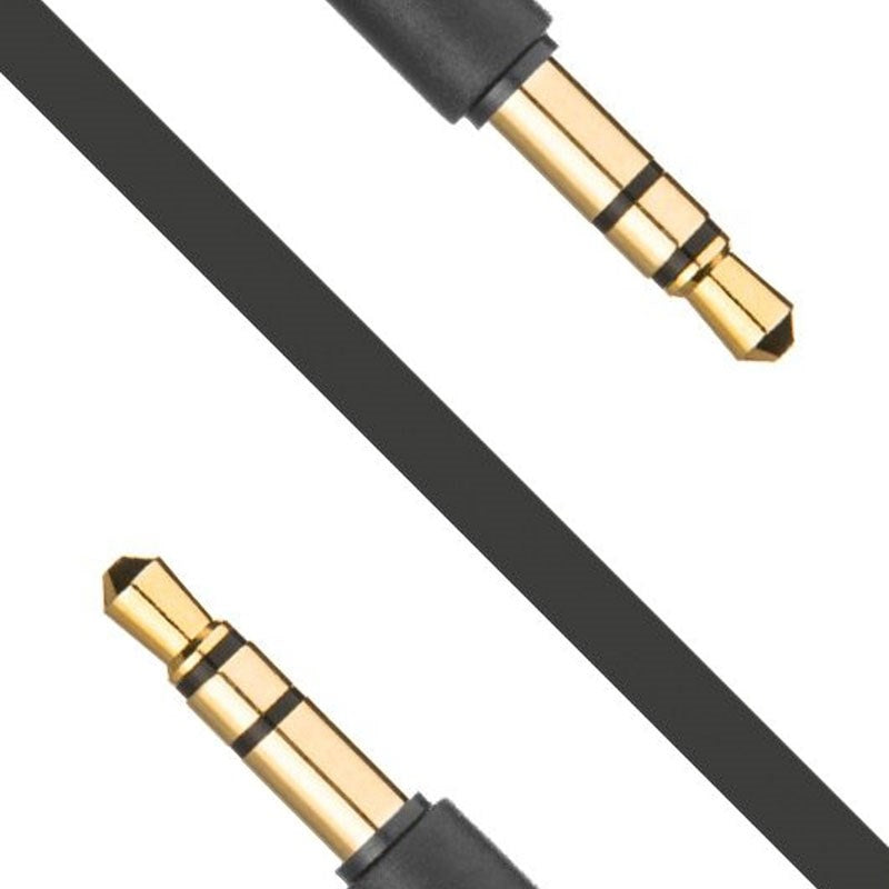 Fixed Lyd Kabel - 3.5mm Minijack - 1m - Sort