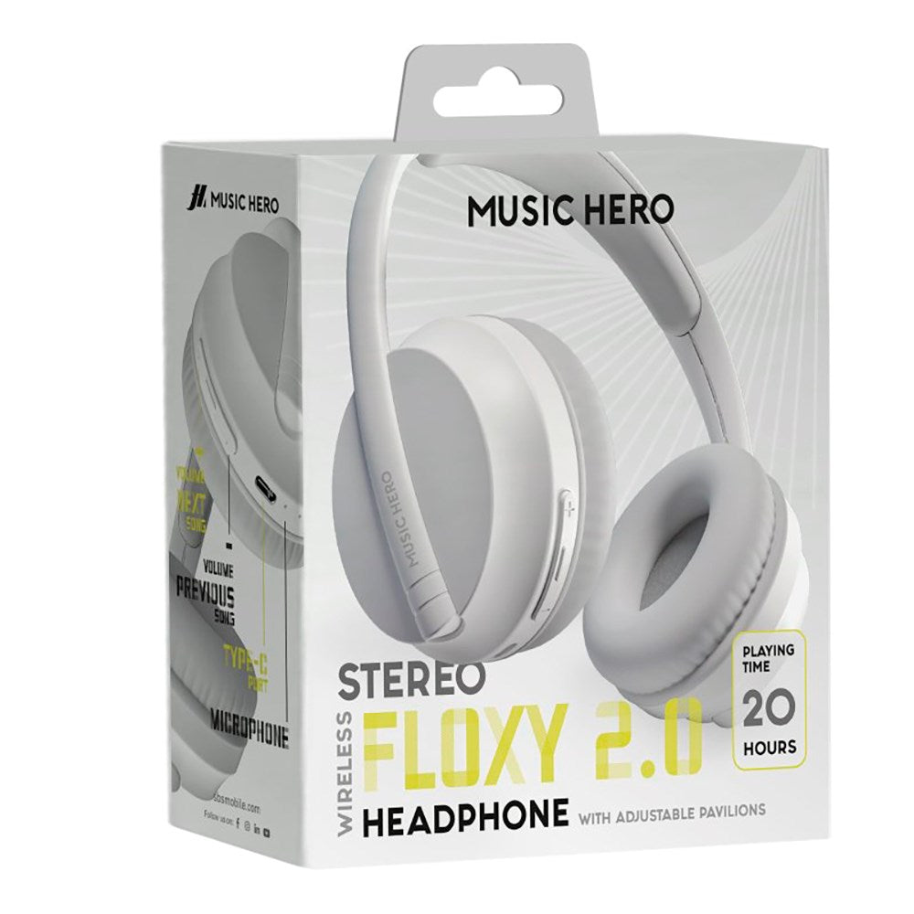 MUSIC HERO Floxy 2.0 Trådløse On-Ear-hodetelefoner - Hvit