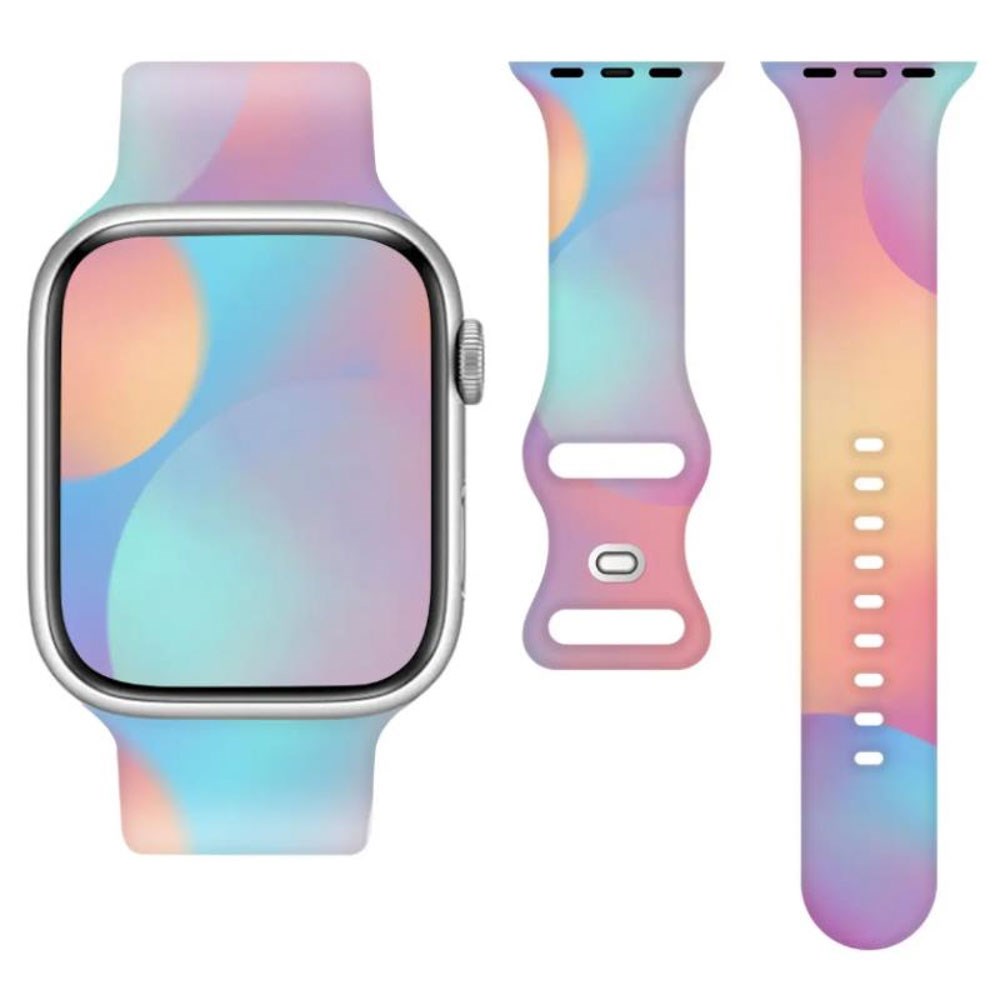 Telcon Apple Watch (38/40/SE/41/42mm) Silikone Rem - Regnbue