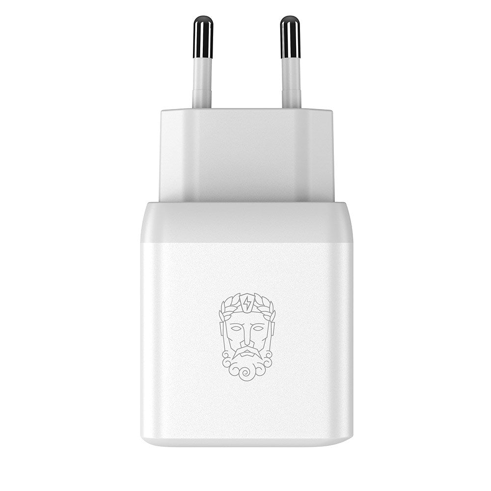 Upström Cirkulär 35W GaN Resirkulert plast vegglader m. 2 x USB-C - Hvit
