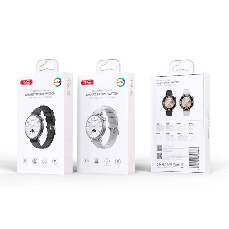 XO GT4 Mini Smartwatch - Utskiftbare urskiver - Sølv