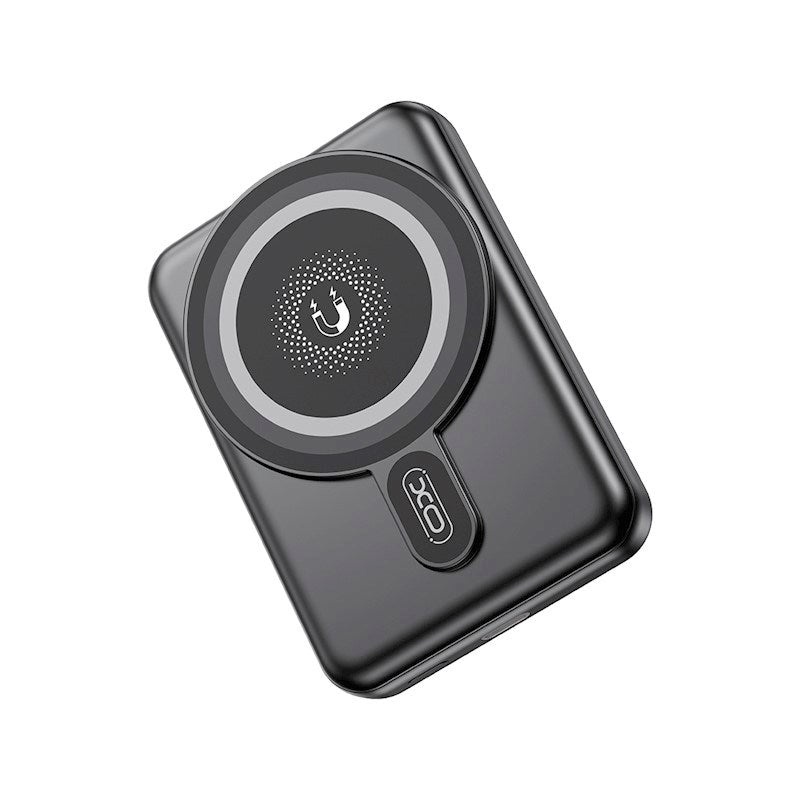 XO Magnetic Powerbank med m. USB-C-port - 20W - 10 000mAh - Vertikal funksjon - Sort