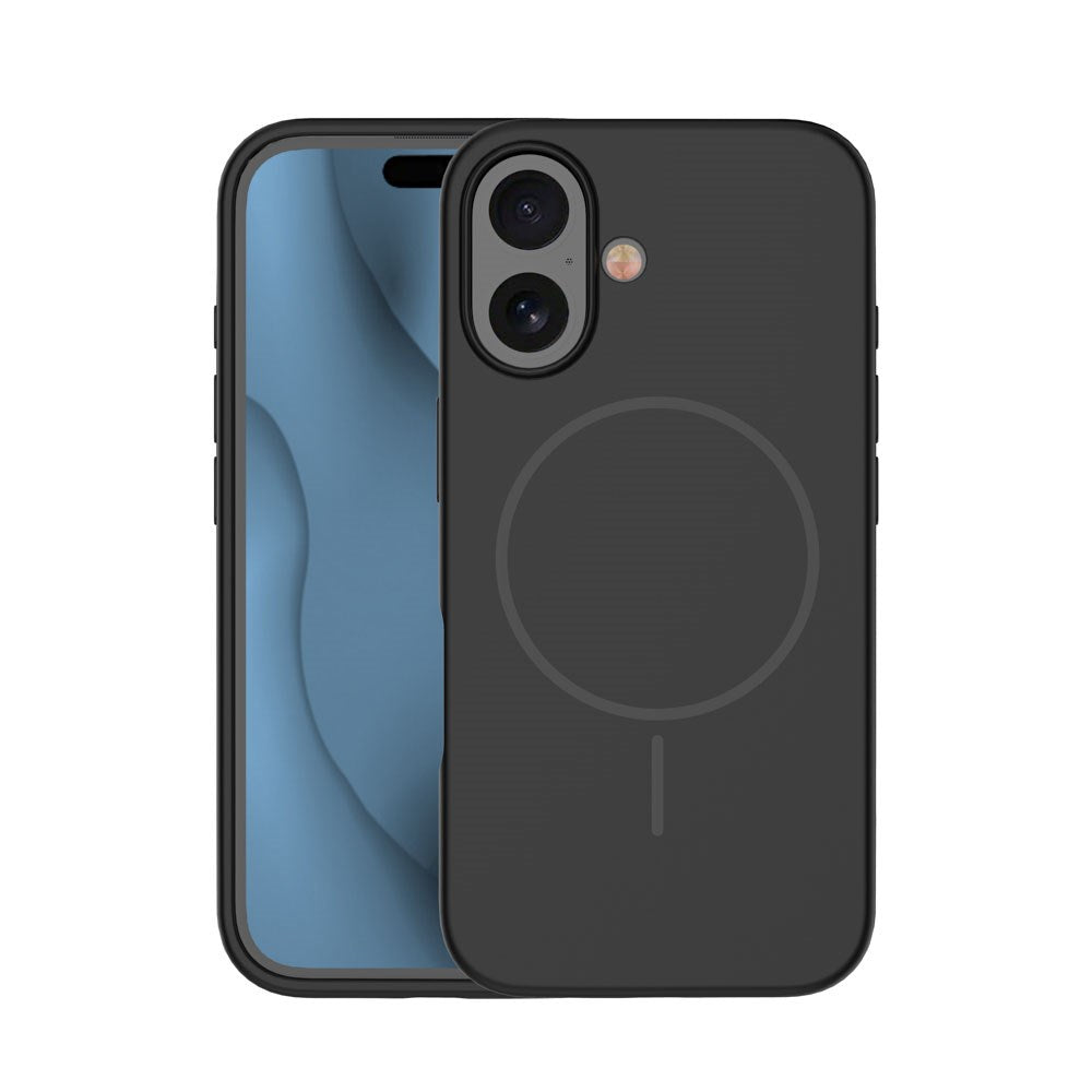 iPhone 16 Silicone Thin Bagside Cover - MagSafe Kompatibel - Sort