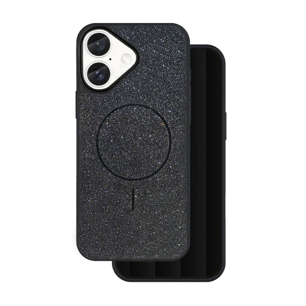 iPhone 17 Pro TFO Glitter Thin Bagside Cover - MagSafe Kompatibel - Sort