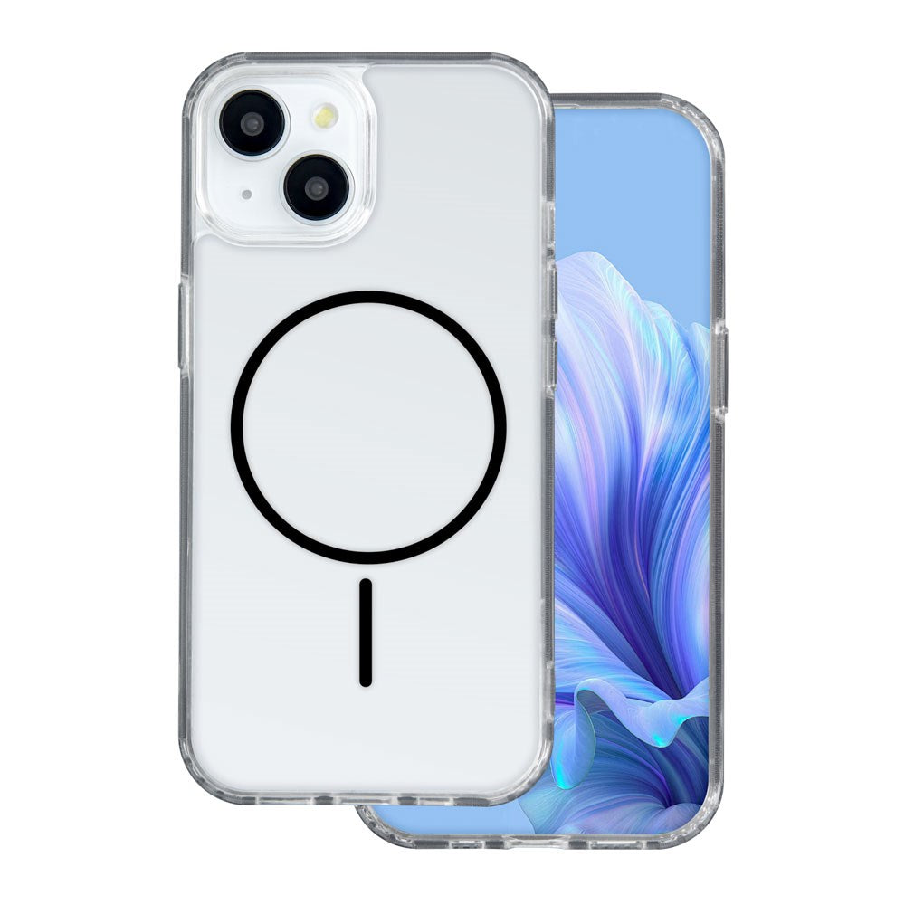 iPhone 17 TFO Anti-Shock Thin Bagside Cover - MagSafe Kompatibel - Gennemsigtig / Sort