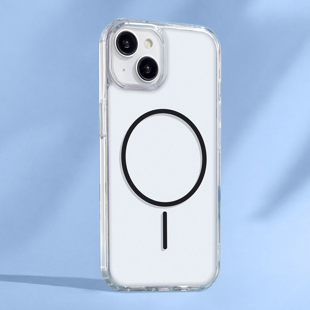 iPhone 17 TFO Anti-Shock Thin Bagside Cover - MagSafe Kompatibel - Gennemsigtig / Sort