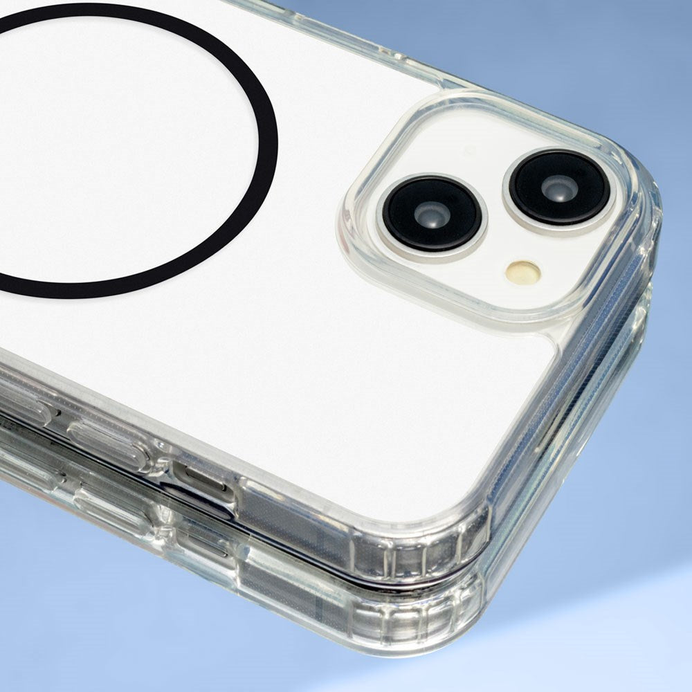 iPhone 17 TFO Anti-Shock Thin Bagside Cover - MagSafe Kompatibel - Gennemsigtig / Sort